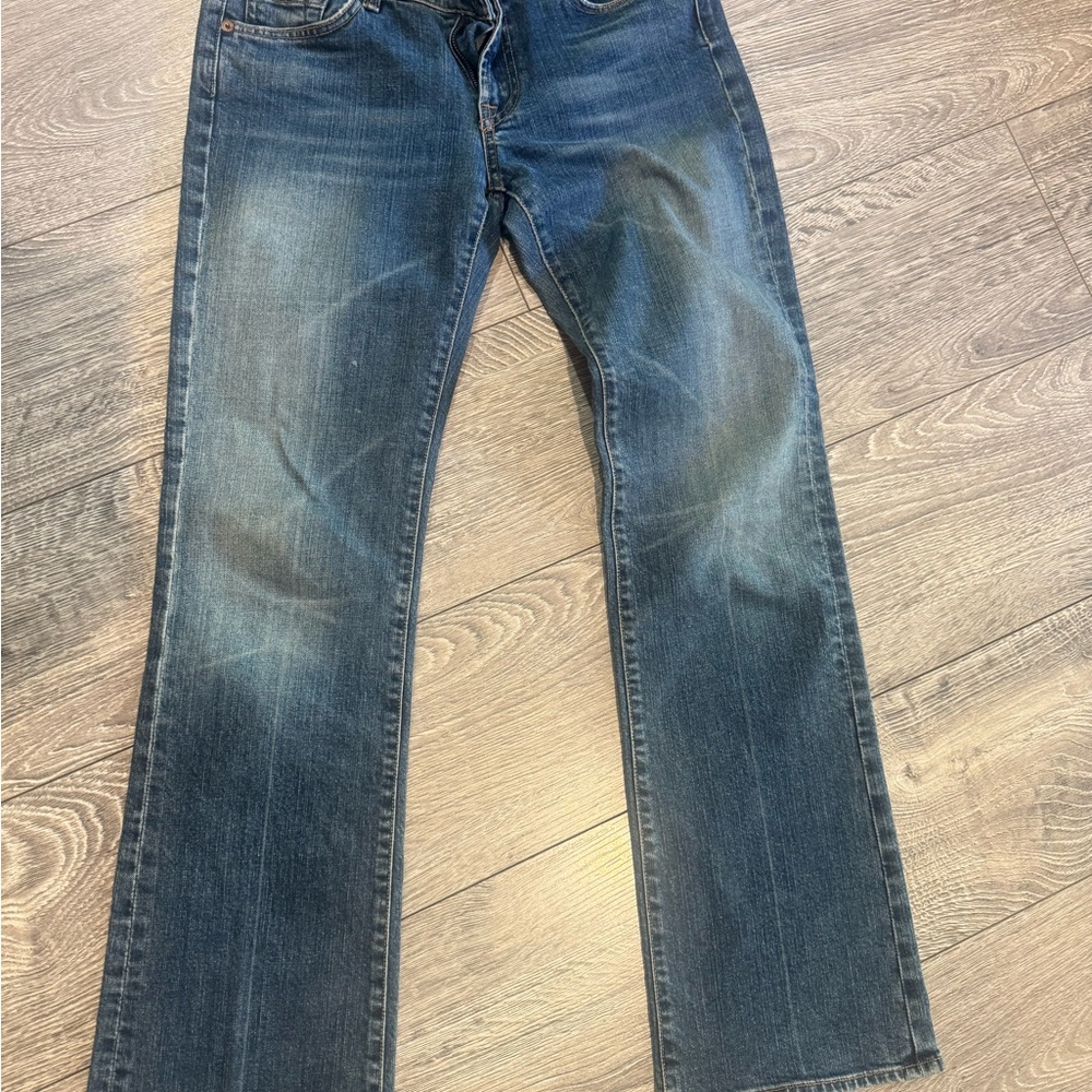 7 For All Mankind Dark Blue Straight Jeans
